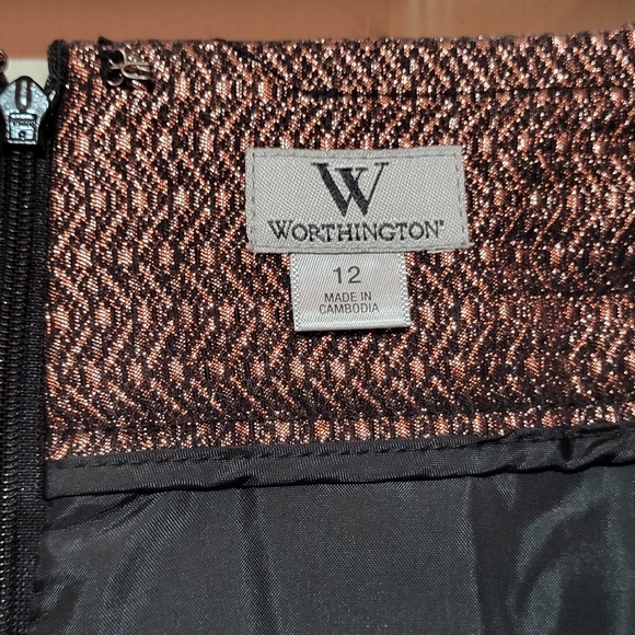 NWT - Worthington Pink Combo - Bronze Skirt-Size 12 - Picture 12 of 14
